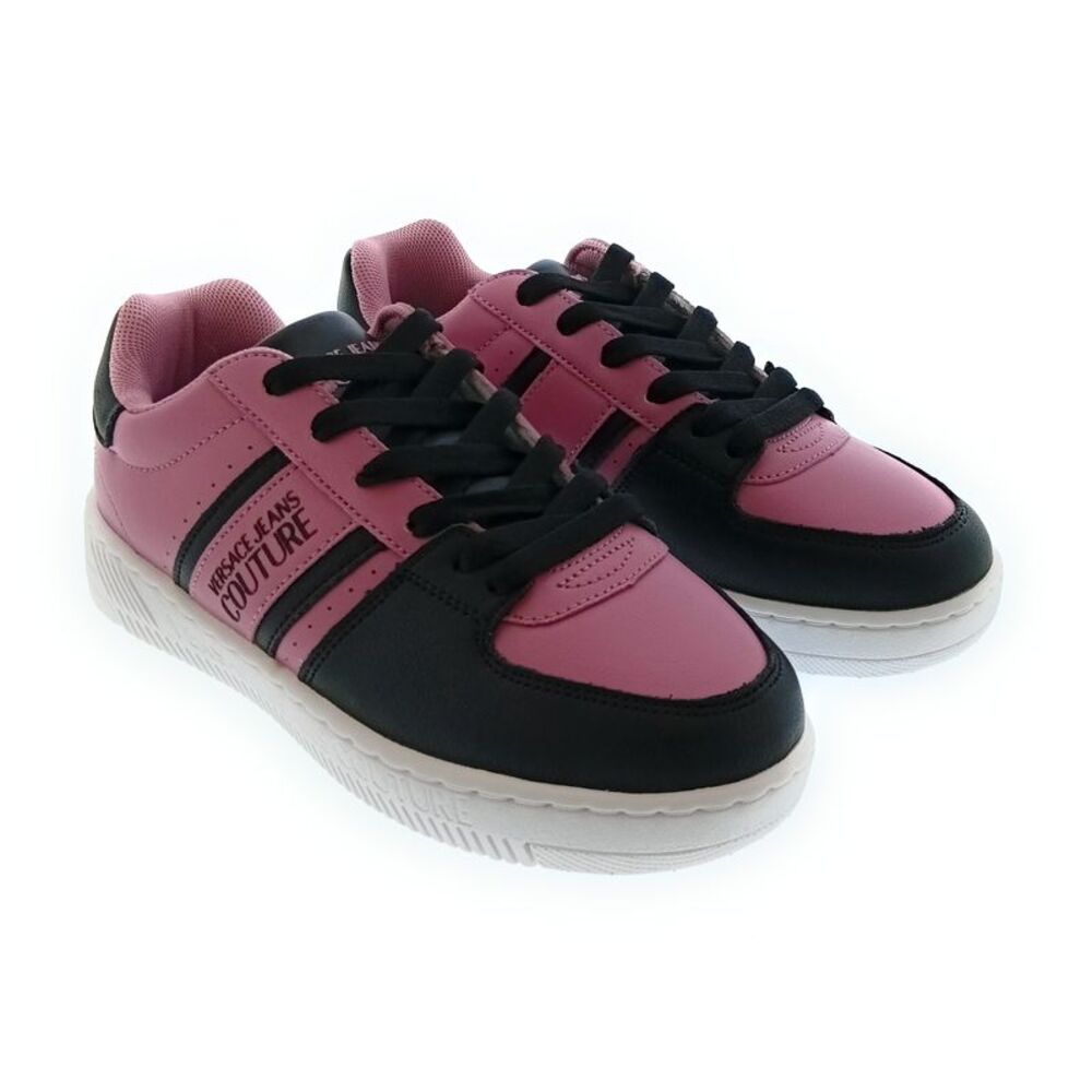 Versace Jeans Couture Women's Pink and Black Low-Top Lace-Up Sneakers